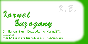 kornel buzogany business card